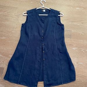 Sak's Fifth Avenue Long Linen Denim Top